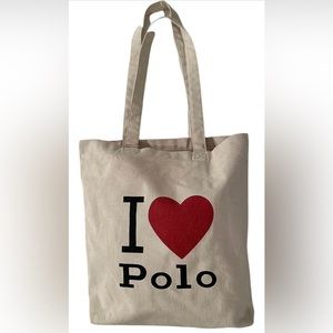 Ralph Lauren “I ❤️ Polo” canvas tote bag